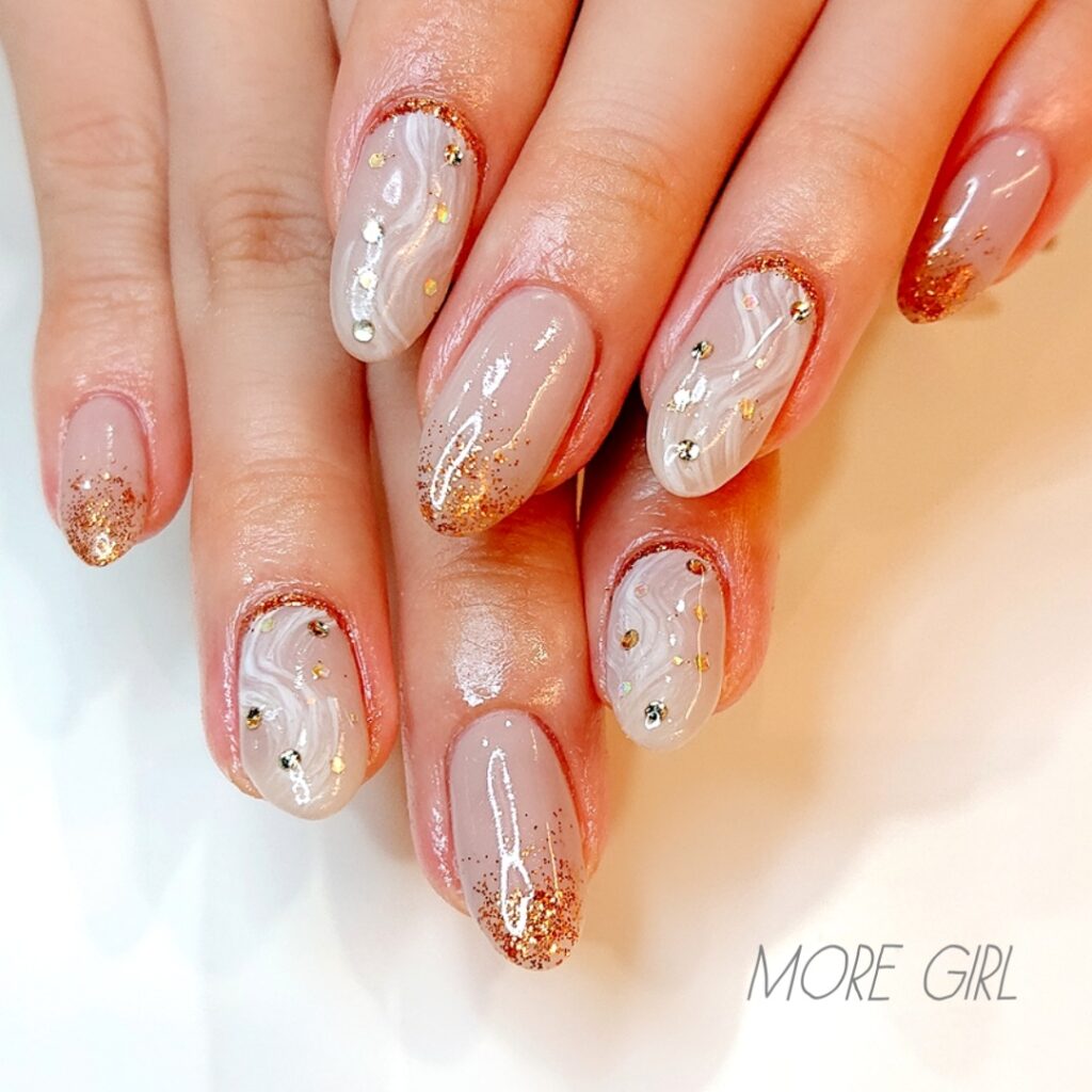 上品マーブルネイル